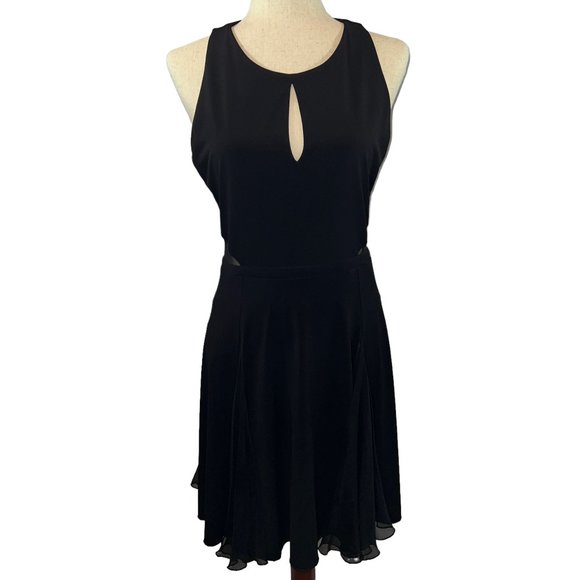 Gorgeous Elizabeth and James Black Sleeveless Silk Blend Flounce Mini Dr… - Picture 1 of 10
